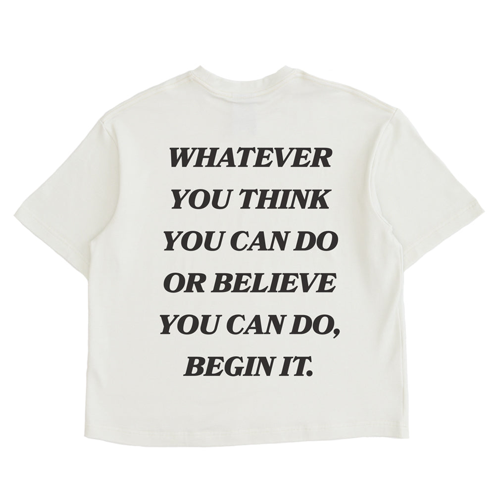 ALL CAPS STUDIO - Begin T-Shirt - White ALL CAPS STUDIO - Begin T-Shirt - White
