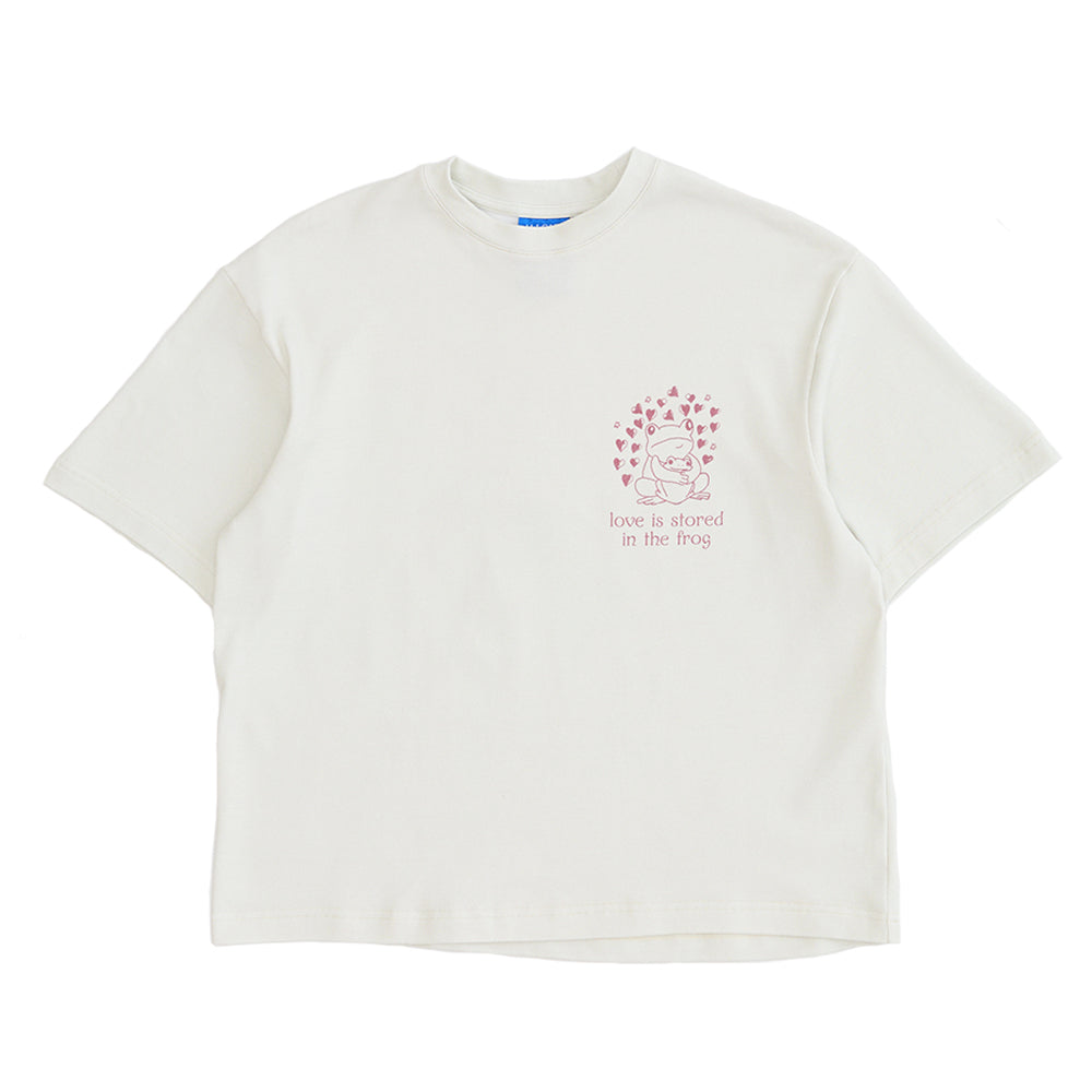 ALL CAPS STUDIO - Love Frog T-Shirt - Vintage White ALL CAPS STUDIO - Love Frog T-Shirt - Vintage White