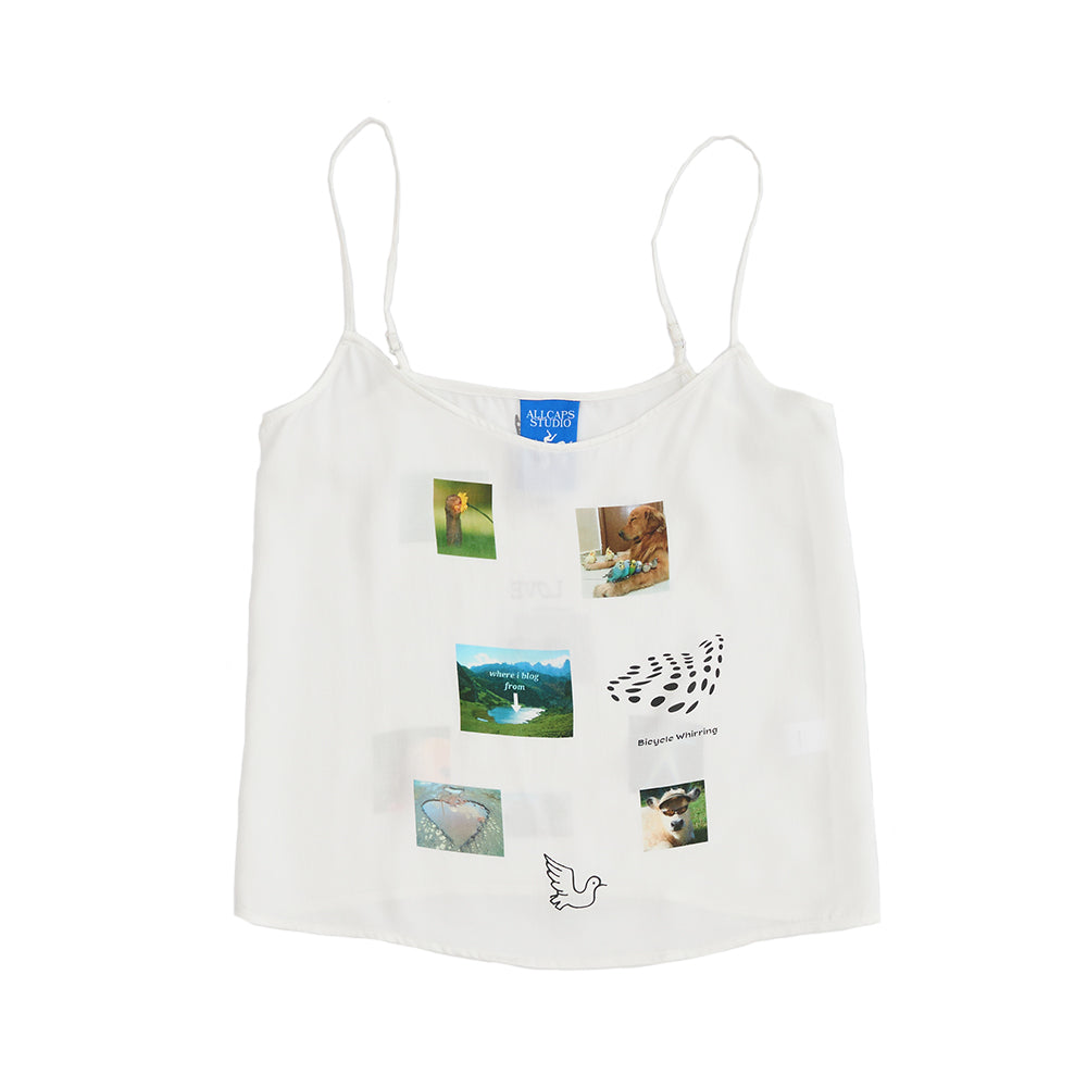 ALL CAPS STUDIO - Mood Board Camisole - White ALL CAPS STUDIO - Mood Board Camisole - White
