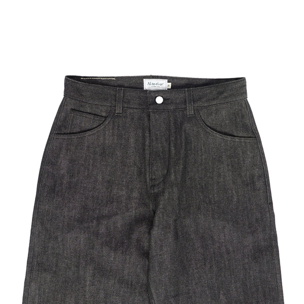 Alterior - Wide Denim Trouser - Black Slub