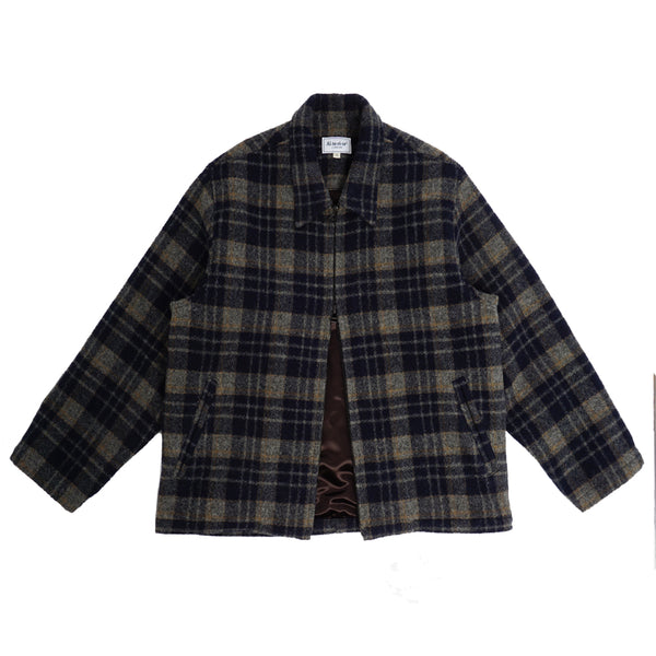 Alterior - Astorino Lined Wool Coat - Plaid Woolrich - Navy/Grey