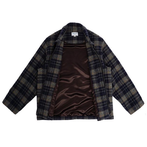 Alterior - Astorino Lined Wool Coat - Plaid Woolrich - Navy/Grey