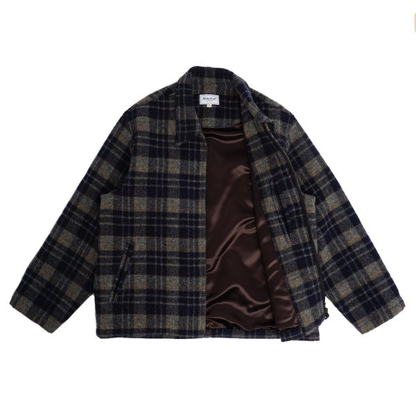 Alterior - Astorino Lined Wool Coat - Plaid Woolrich - Navy/Grey
