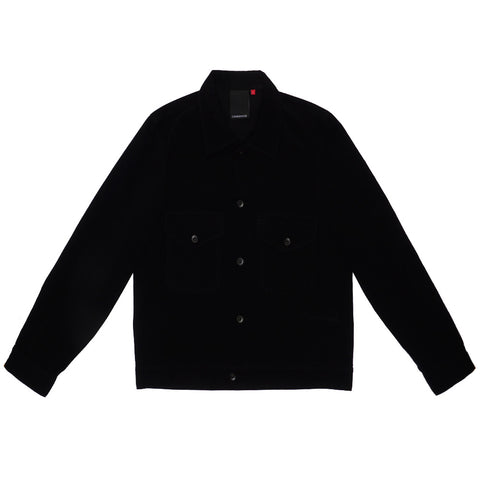 Sturla - Hooded Incision Jacket - Melange Green Bonded Wool