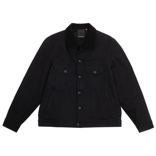 Commonside - Casentino Trucker Jacket - Black Selvedge Denim