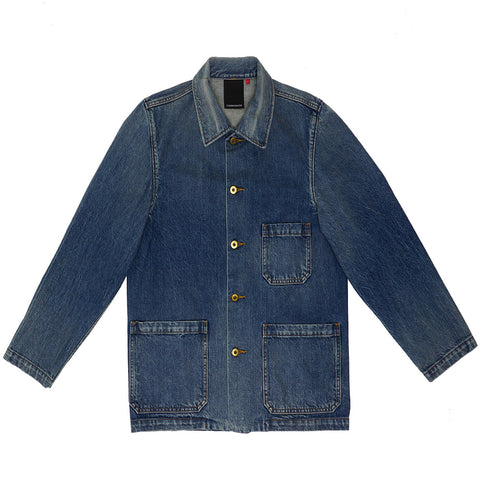 Sturla - Hooded Incision Jacket - Melange Green Bonded Wool