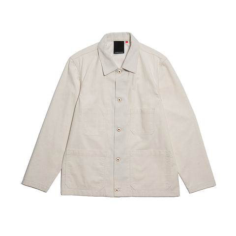 Sturla - Hooded Incision Jacket - Melange Green Bonded Wool