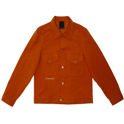 Sturla - Hooded Incision Jacket - Melange Green Bonded Wool
