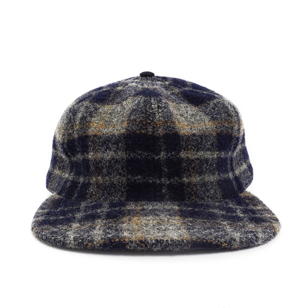 Thheme/Alterior - Woolrich Plaid Pleated 6-Panel Cap - Navy/Grey