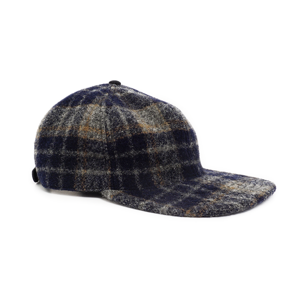 Thheme/Alterior - Woolrich Plaid Pleated 6-Panel Cap - Navy/Grey