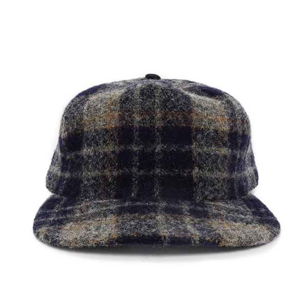 Thheme/Alterior - Woolrich Plaid Pleated 5-Panel Cap - Navy/Grey