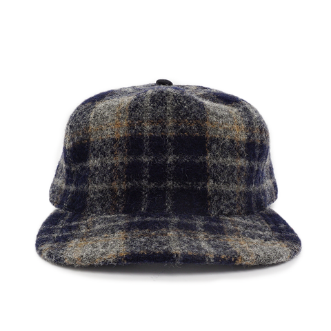 Thheme/Alterior - Woolrich Plaid Pleated 5-Panel Cap - Navy/Grey