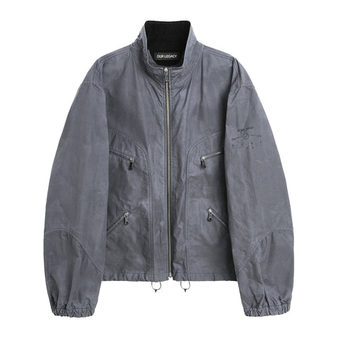 Sturla - Hooded Incision Jacket - Melange Green Bonded Wool