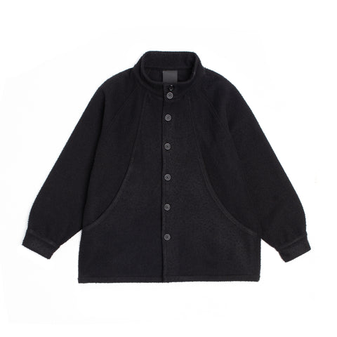 Sturla - Hooded Incision Jacket - Melange Green Bonded Wool