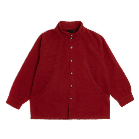 Sturla - Hooded Incision Jacket - Melange Green Bonded Wool