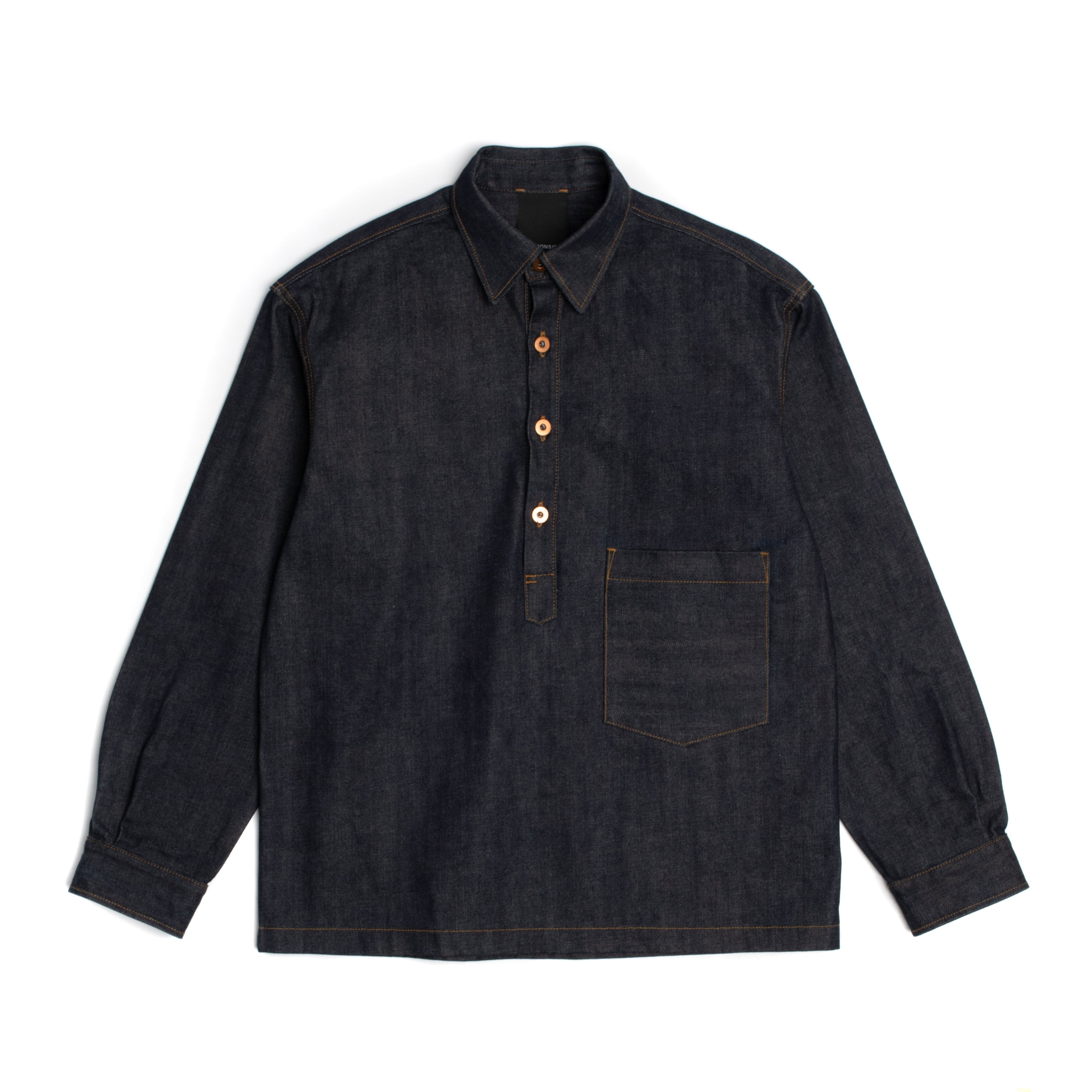 Commonside - Selvedge Denim Popover Shirt - Indigo Commonside - Selvedge Denim Popover Shirt - Indigo
