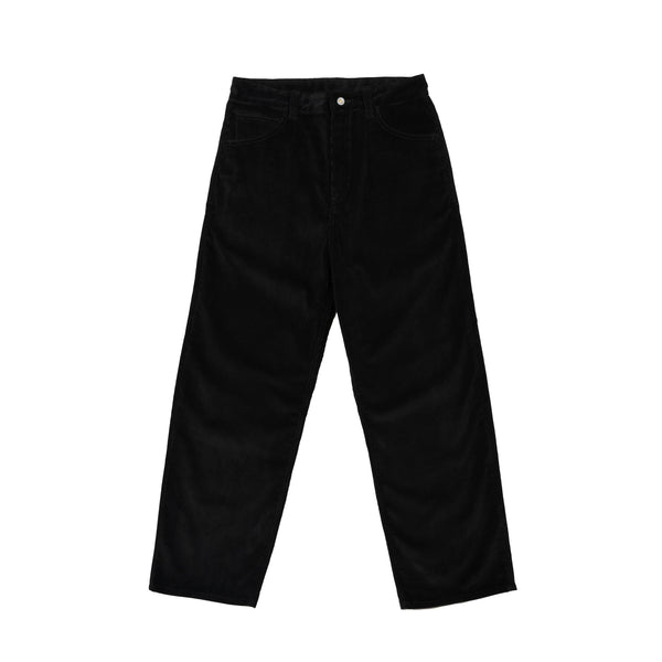 James Coward & Alterior - Wide Trouser - Black Italian 8 Wale Corduroy