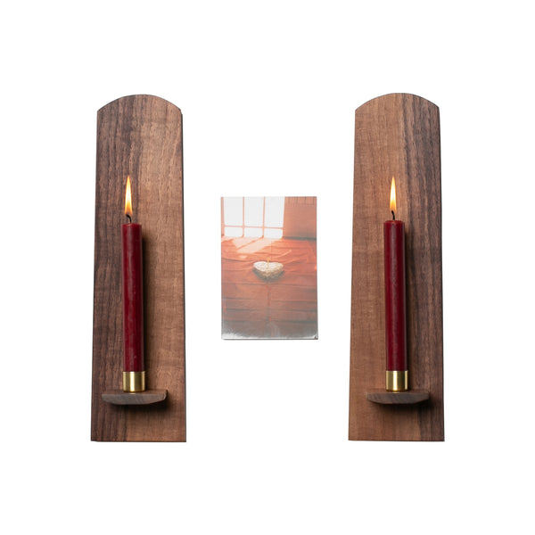 John Jarvis - Candle Sconce Set - Cherry