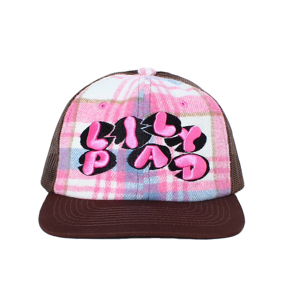 Lilypad - 6-Panel Unstructured Mesh Hat - Pink/Blue Flannel Lilypad - 6-Panel Unstructured Mesh Hat - Pink/Blue Flannel