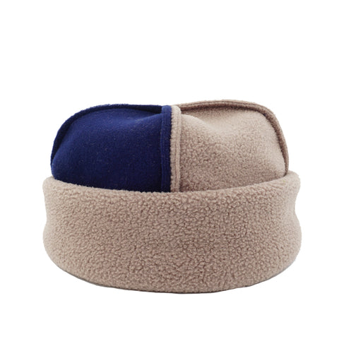 LLOYD / ALTERIOR - Reversible Fleece Toque - 4 Panel - Taupe/Navy/Cream