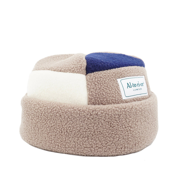 LLOYD / ALTERIOR - Reversible Fleece Toque - 8 Panel - Taupe/Navy/Cream