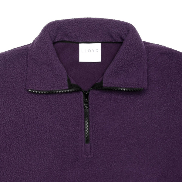LLOYD - Fleece Half-Zip Pullover - Aubergine