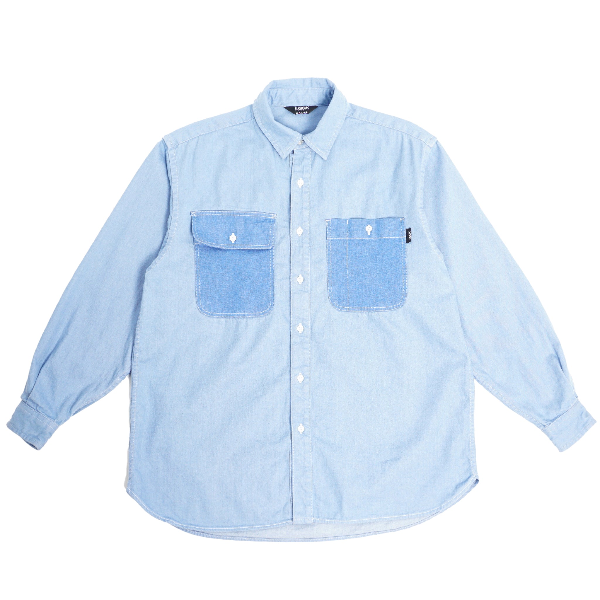 LQQK Studio - Button Down Denim Work Shirt - Light Indigo LQQK Studio - Button Down Denim Work Shirt - Light Indigo