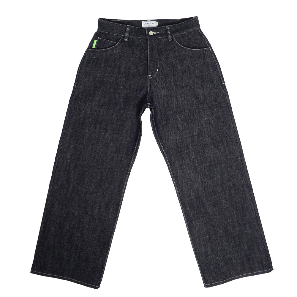 Alterior & Mister Green - Japanese Hemp Denim Wide Trouser - Indigo Alterior & Mister Green - Japanese Hemp Denim Wide Trouser - Indigo