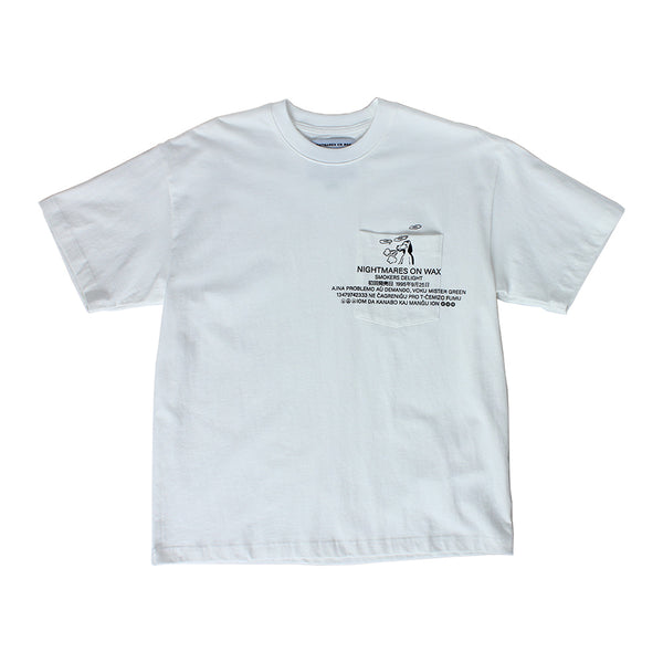 Mister Green / Nightmares On Wax / Warp Records - Esperanto Pocket T-Shirt - White Mister Green / Nightmares On Wax / Warp Records - Esperanto Pocket T-Shirt - White