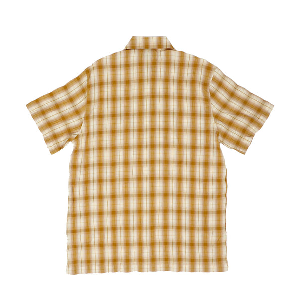Sexhippies - Seersucker Short Sleeve Shirt - Golden Brown Plaid
