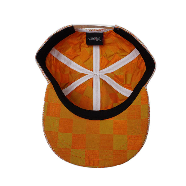 Thheme - Orange Check Peekaboo - Orange/White