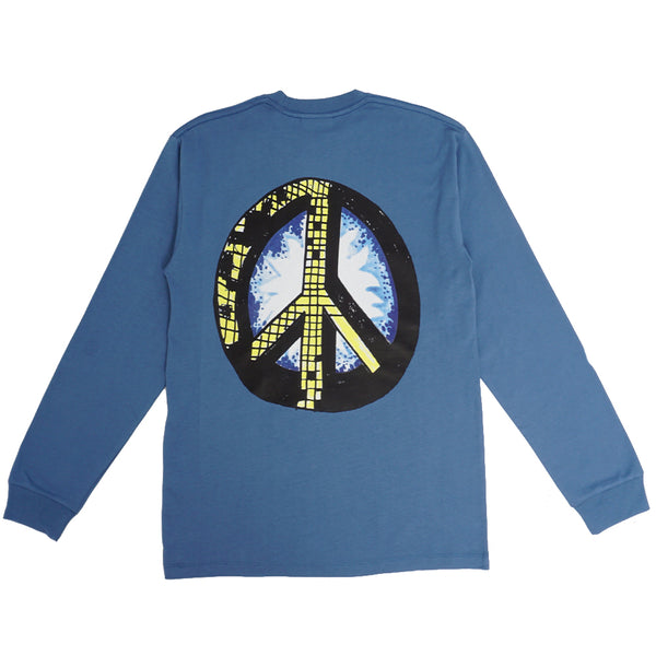Turtle Island Meditation Equipment - Peace Pocket L/S T-shirt - Indigo