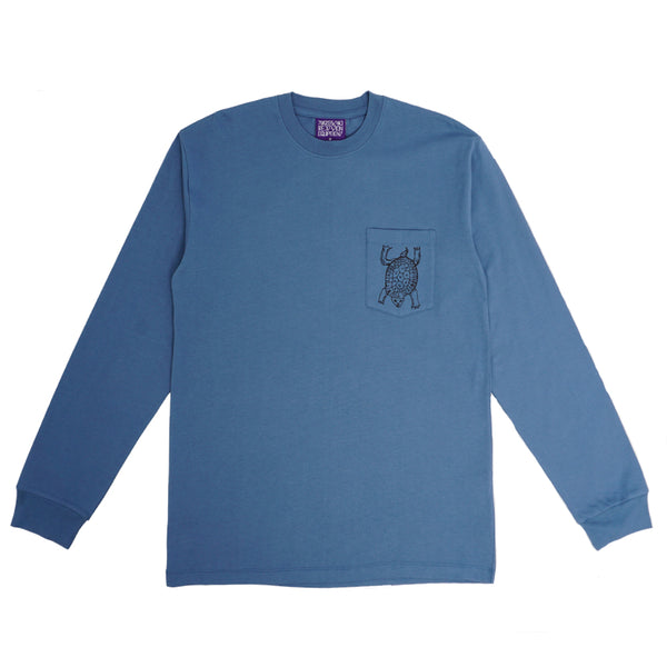 Turtle Island Meditation Equipment - Peace Pocket L/S T-shirt - Indigo