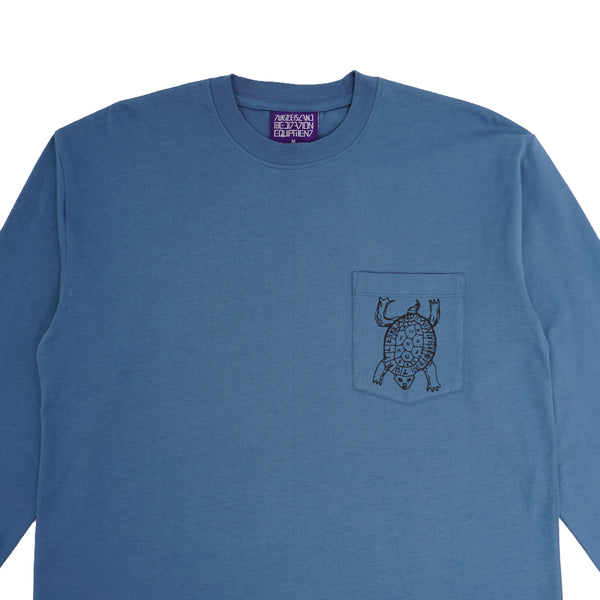 Turtle Island Meditation Equipment - Peace Pocket L/S T-shirt - Indigo