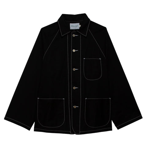 Sturla - Hooded Incision Jacket - Melange Green Bonded Wool