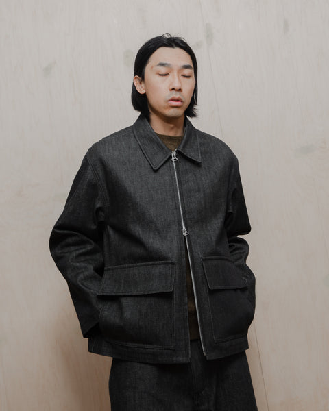 Alterior - Banquet Zip Jacket - Cone Mills White Oak - Black