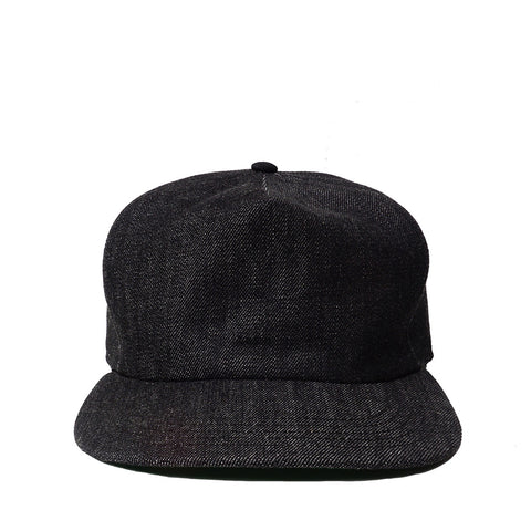 Thheme/Alterior - Cone Mills White Oak Denim Pleated 5-Panel Cap - Black