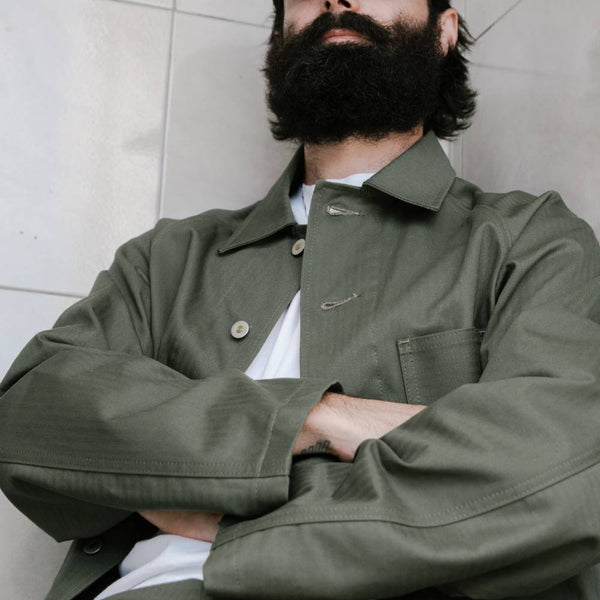 Alterior - Herringbone Shop Jacket - Olive