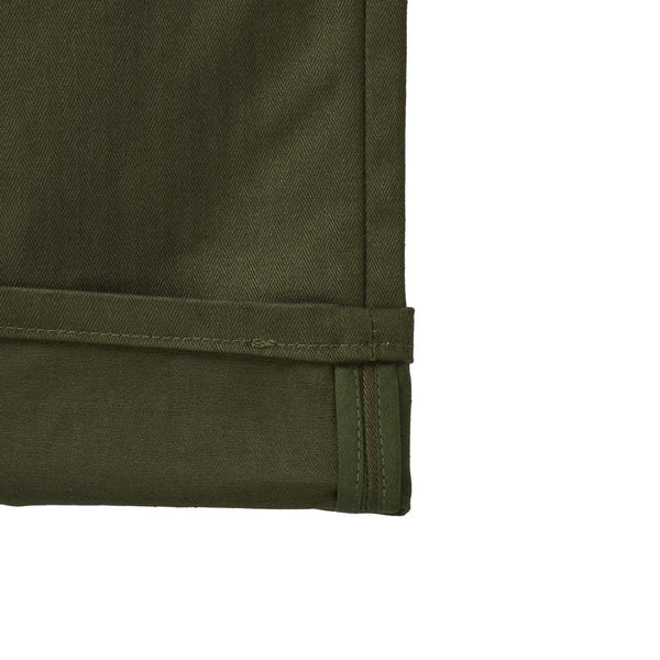 Alterior - Herringbone Wide Trouser - Olive
