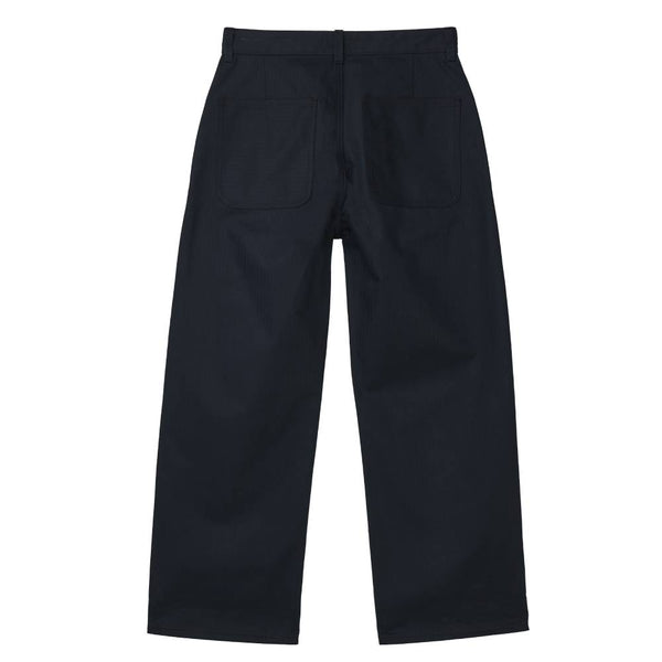 Alterior - Herringbone Wide Trouser - Navy