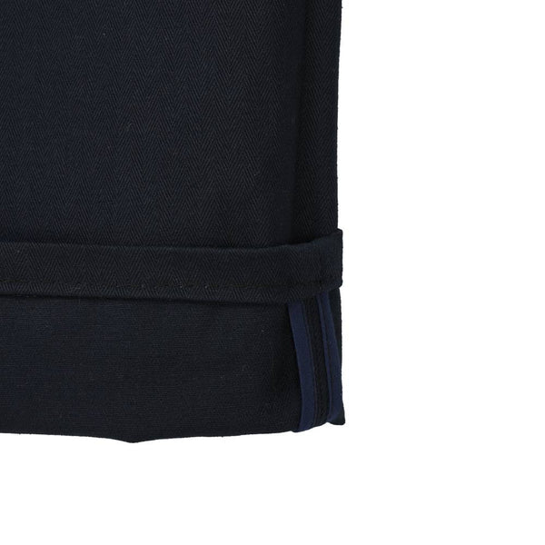 Alterior - Herringbone Wide Trouser - Navy