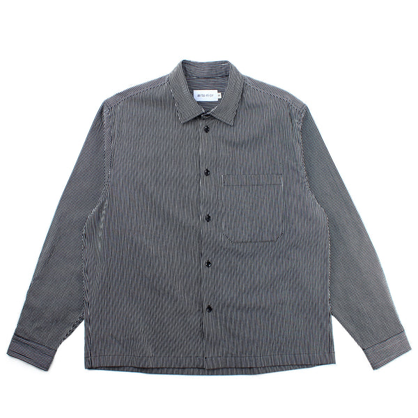 Alterior - Ace Button Down Shirt Yarn Dyed Cotton - Navy/White