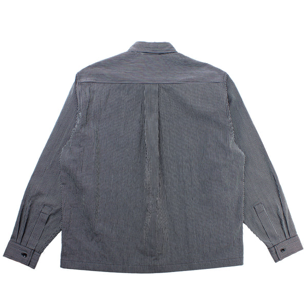 Alterior - Ace Button Down Shirt Yarn Dyed Cotton - Navy/White