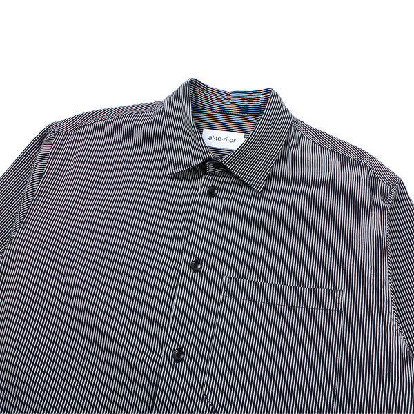 Alterior - Ace Button Down Shirt Yarn Dyed Cotton - Navy/White