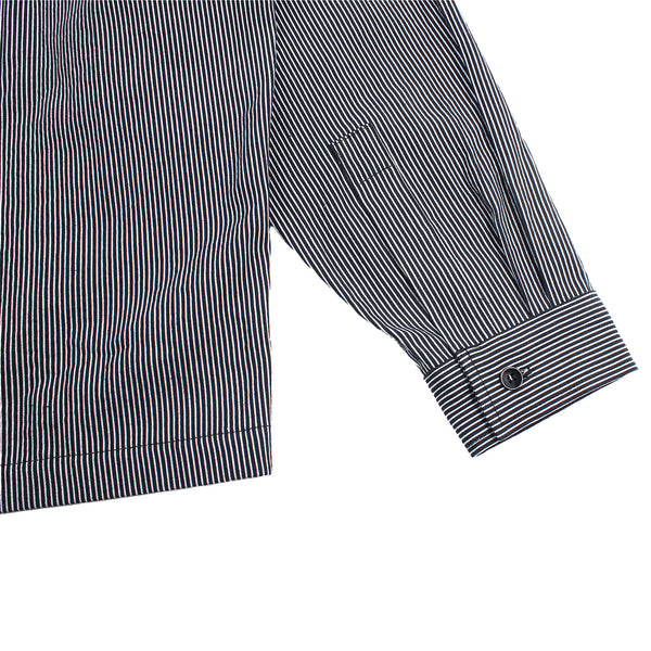 Alterior - Ace Button Down Shirt Yarn Dyed Cotton - Navy/White