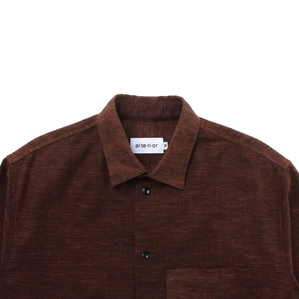 Alterior - Ace Button Down Shirt - Chestnut Linen
