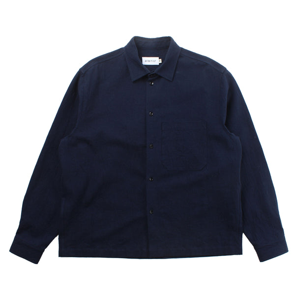 Alterior - Ace Button Down Shirt - Indigo-Dyed Linen Cotton