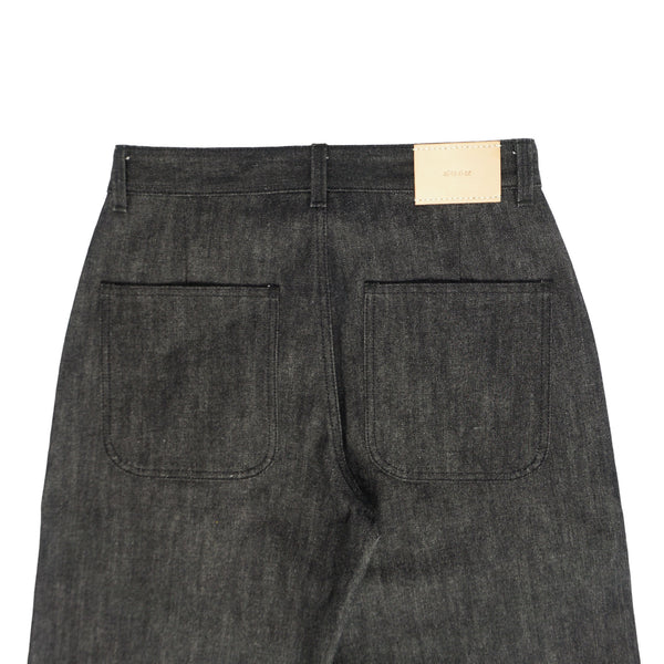 Alterior - Wide Denim Trouser - Black Slub