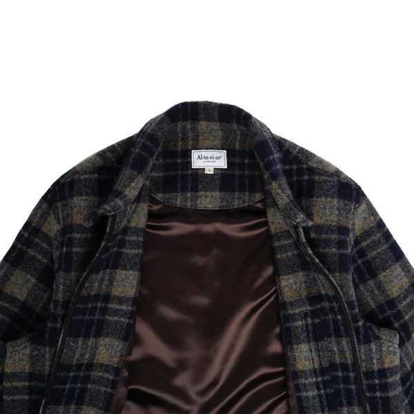 Alterior - Astorino Lined Wool Coat - Plaid Woolrich - Navy/Grey