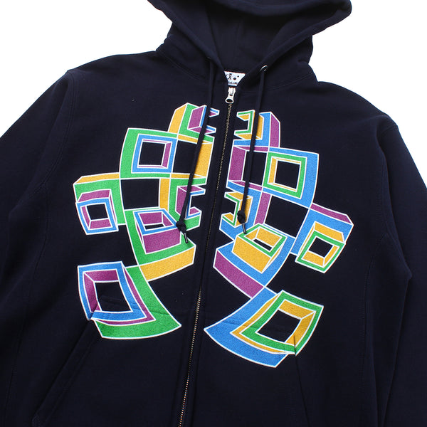 AOI Industry - Symmetrical Hideout Zip Hoodie - Navy